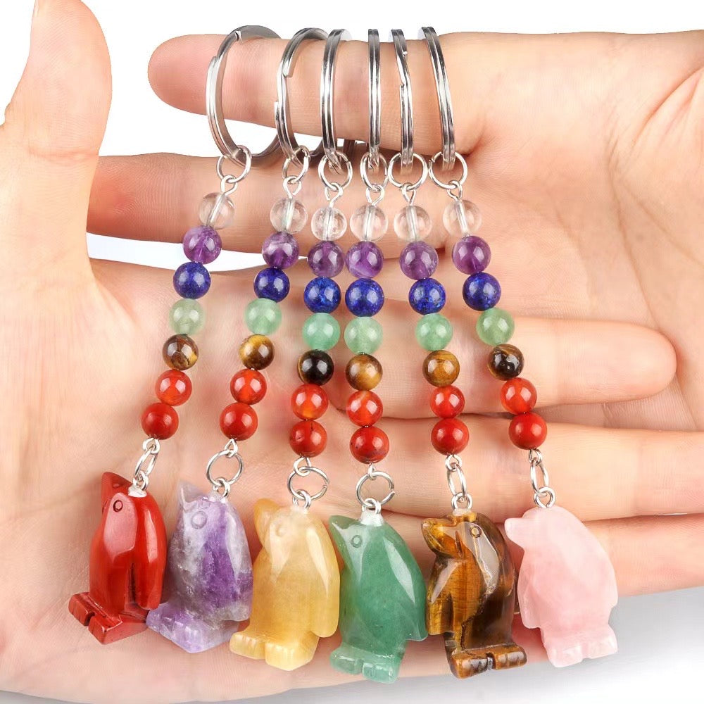 MIixed animal chakra keychains