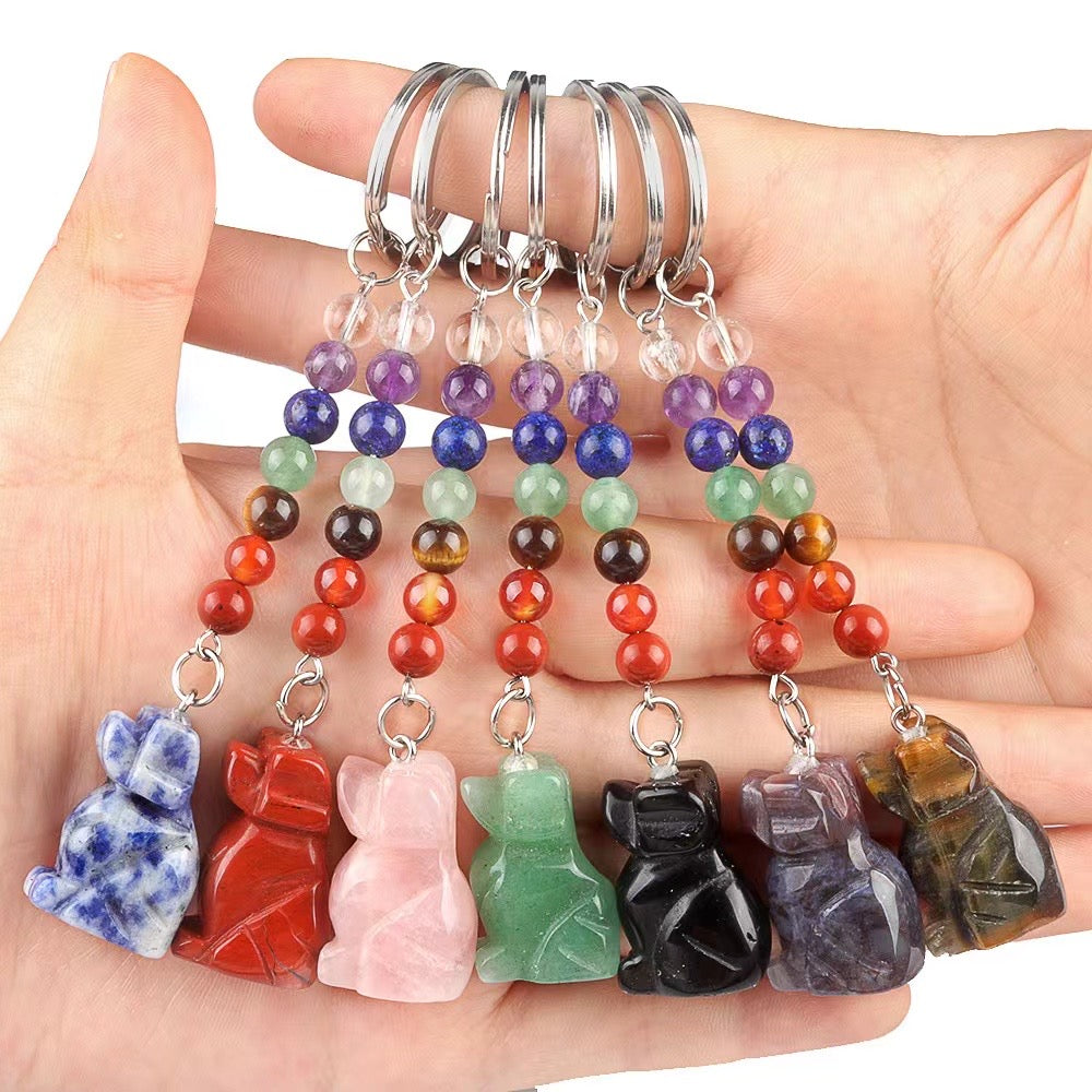 MIixed animal chakra keychains