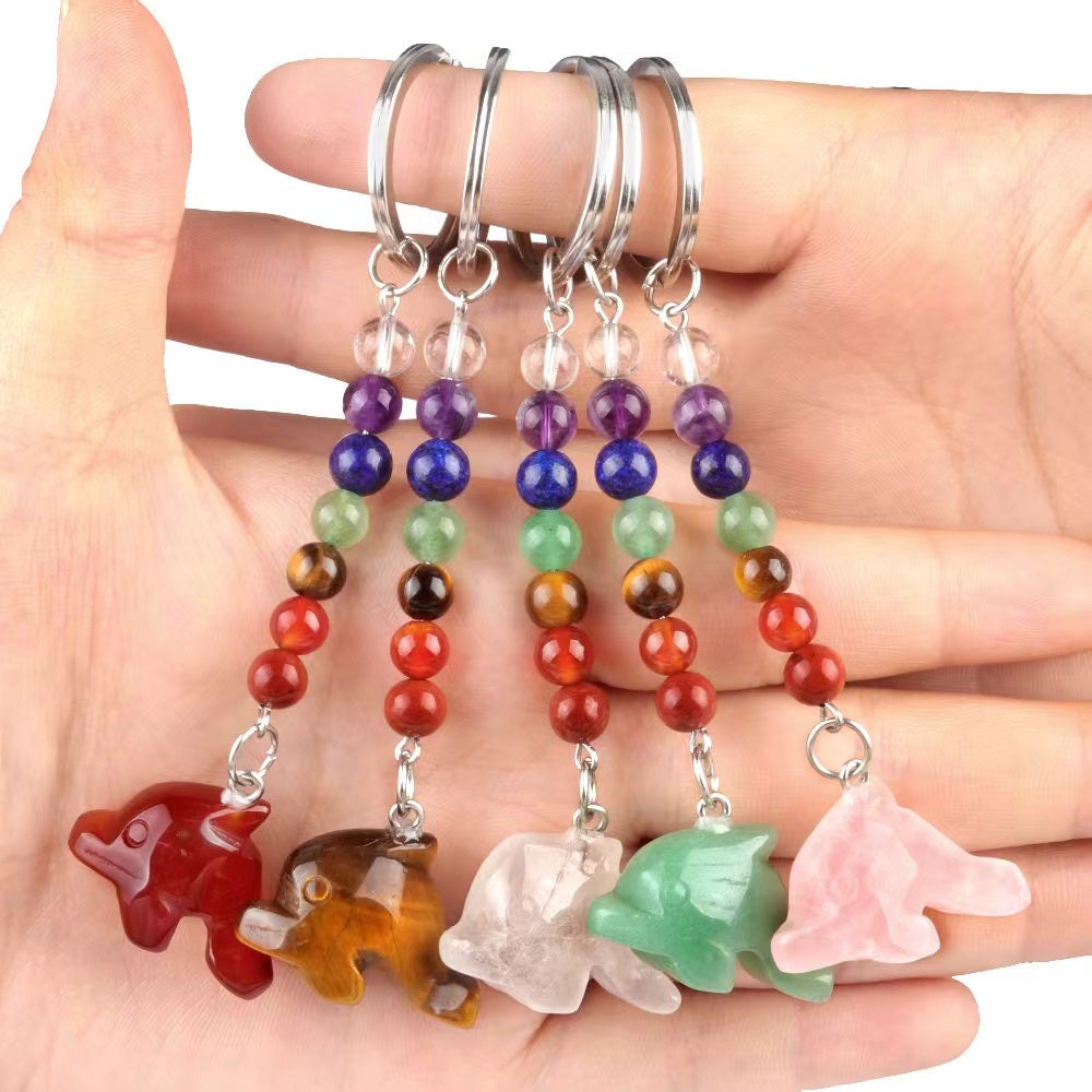 MIixed animal chakra keychains