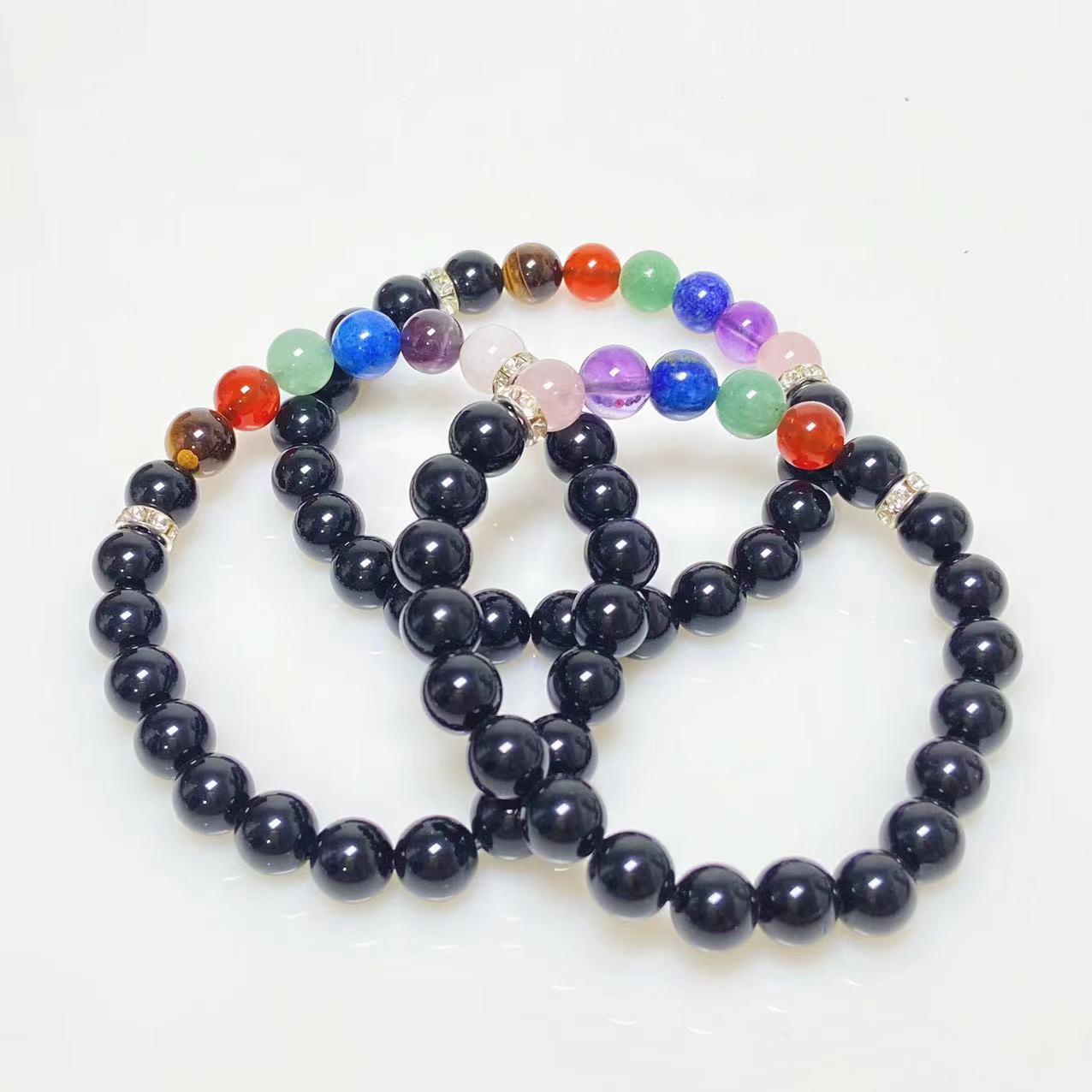 Chakra Obsidian bracelet