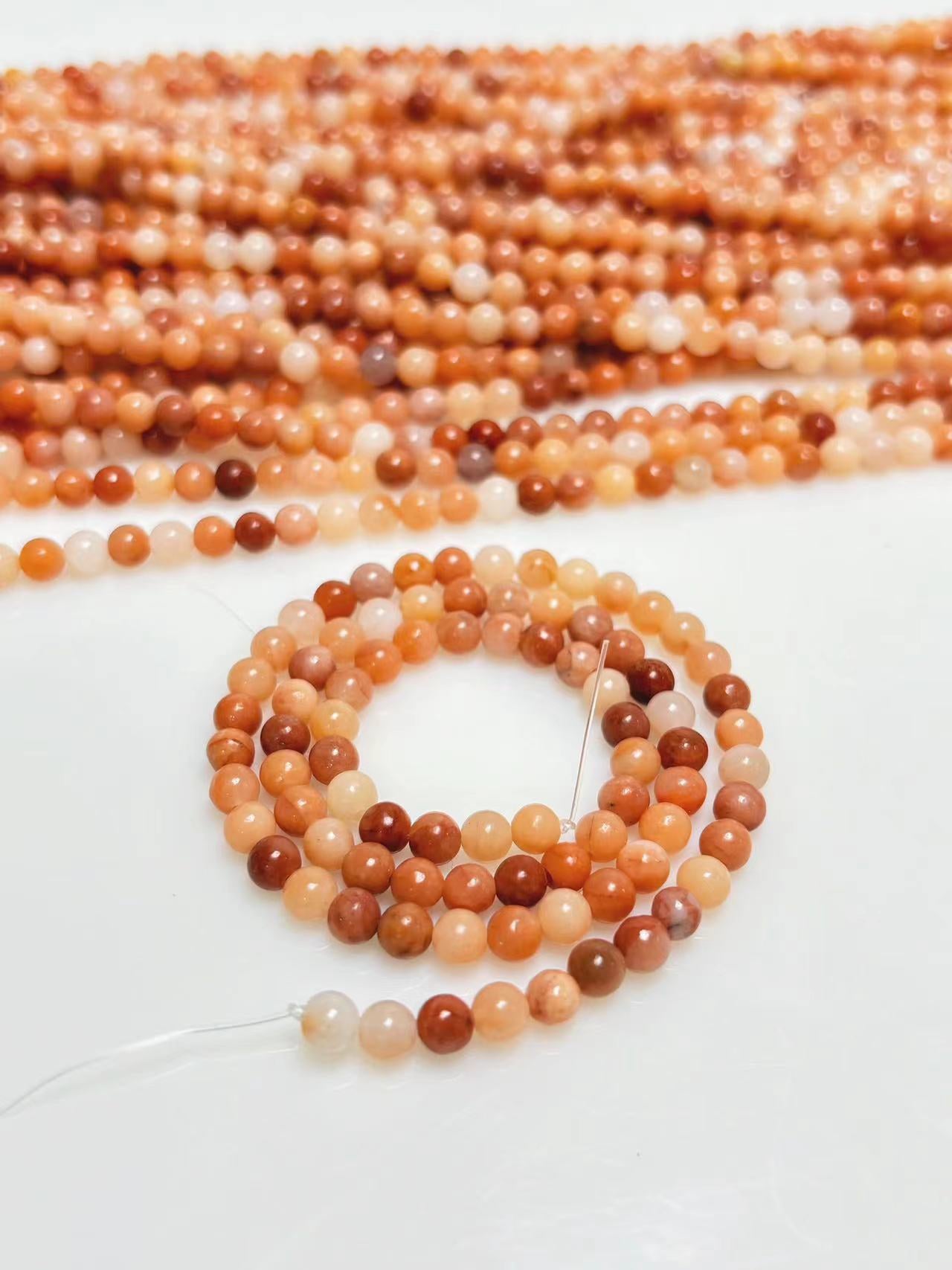 4mm Pink aventurine beads strand