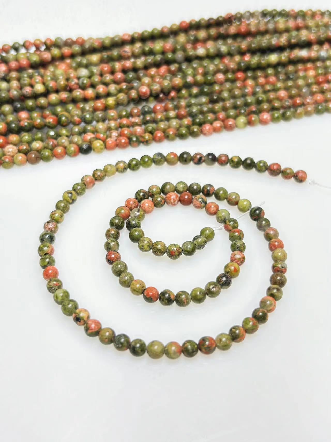 4mm Unakite beads strand