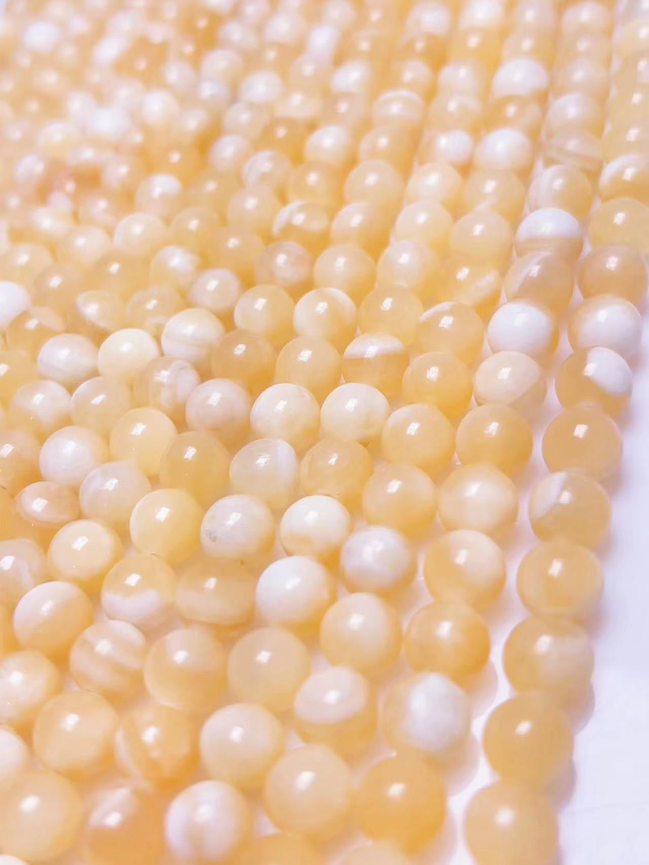 8mm Yellow calcite beads strand