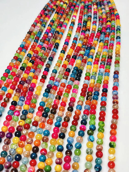 6mm Colorful leopard skin beads strand