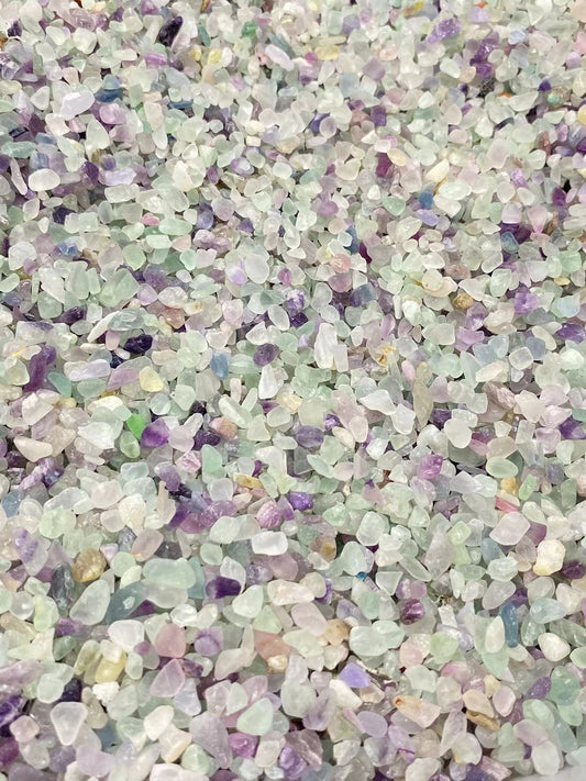 Rainbow fluorite chips