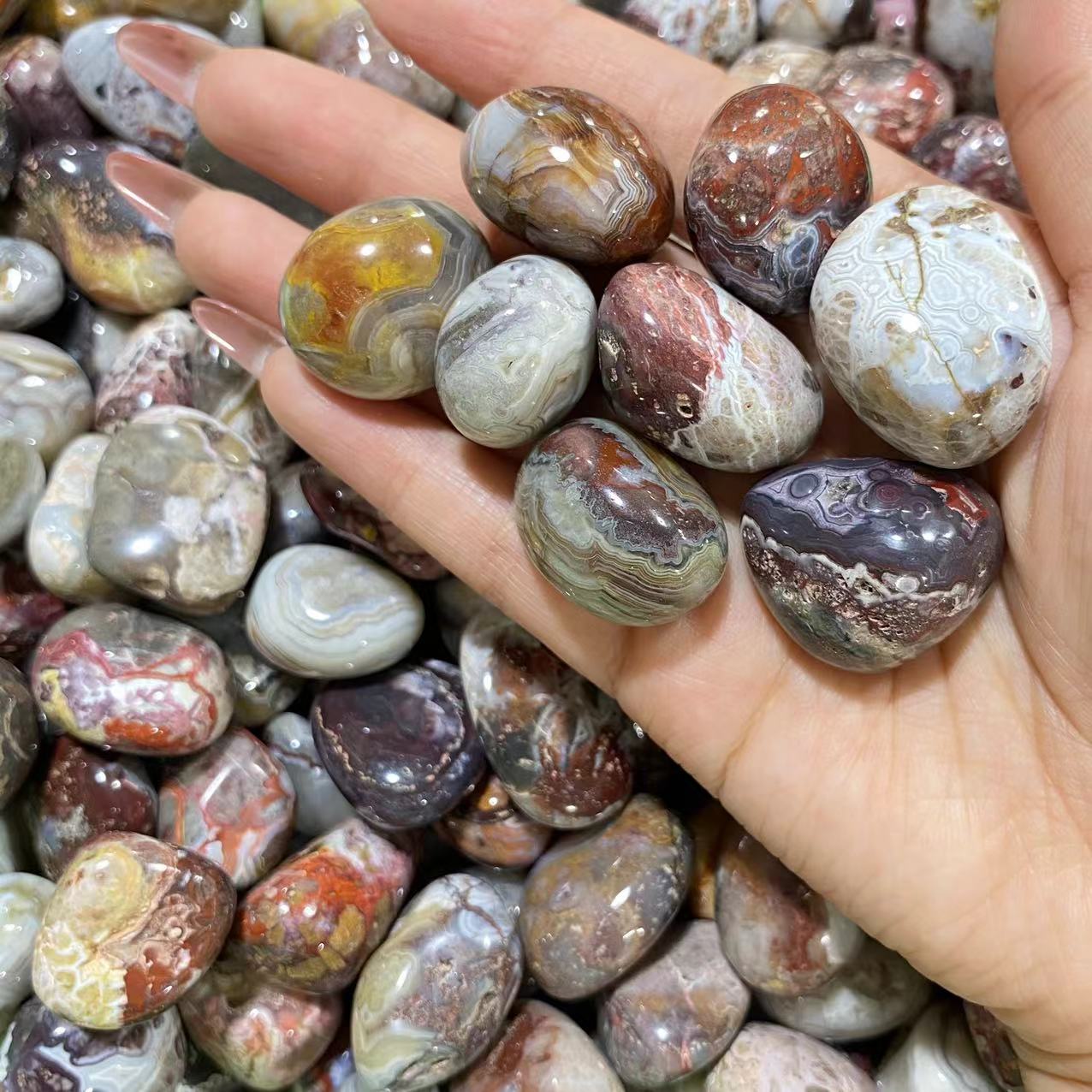 Mexican agate tumbles