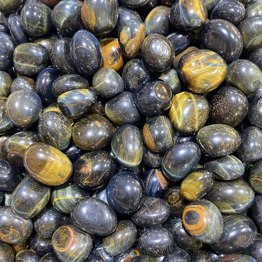 Blue tiger's eye tumbles