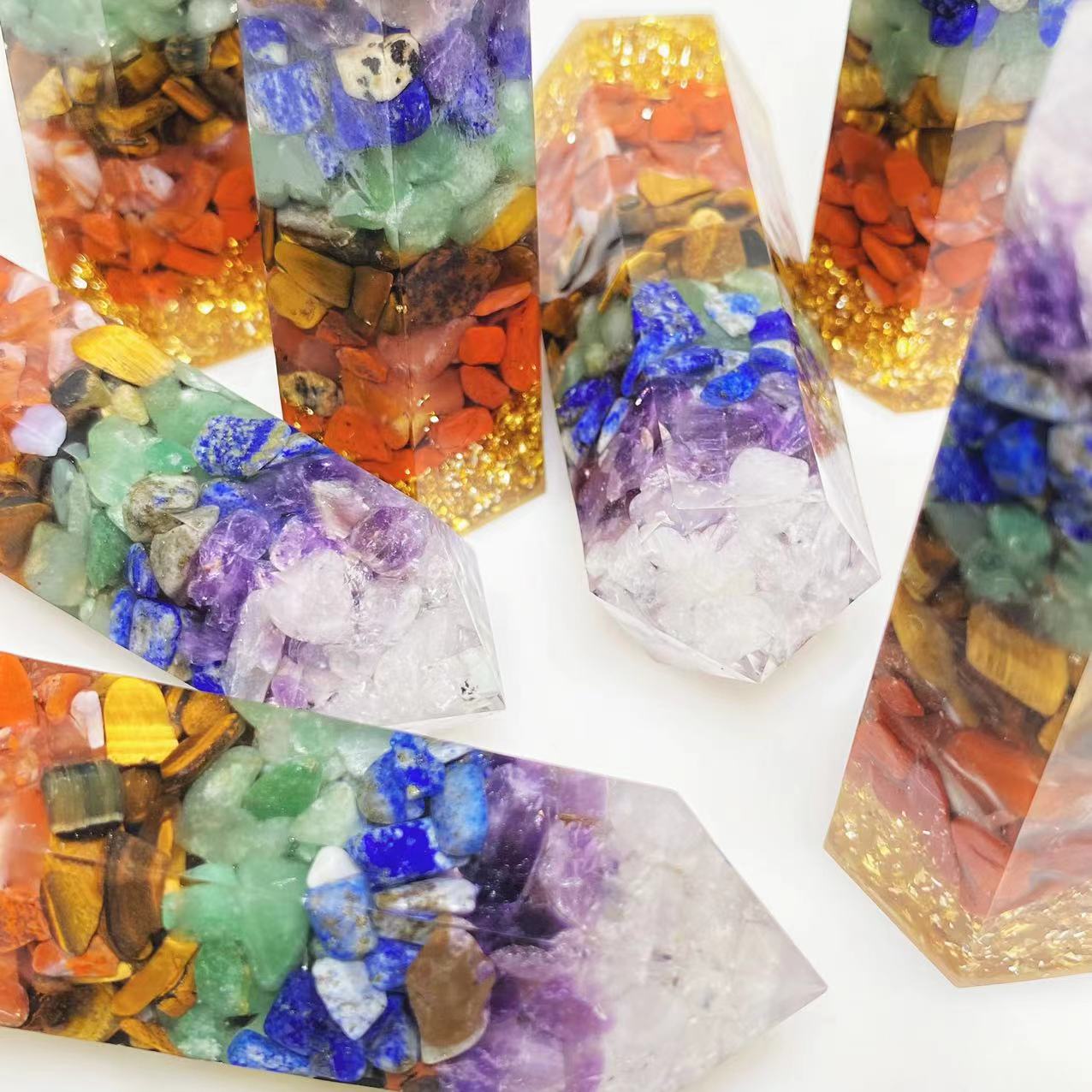 Crystal chips Chakra energy points