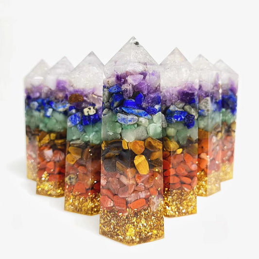 Crystal chips Chakra energy points