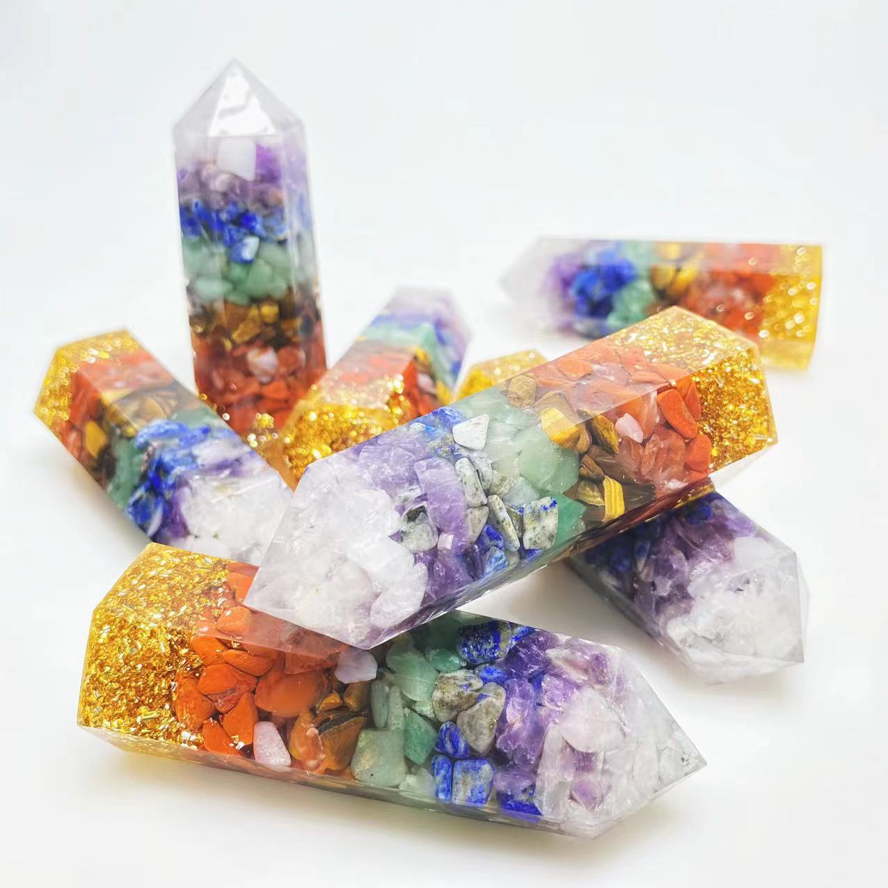 Crystal chips Chakra energy points