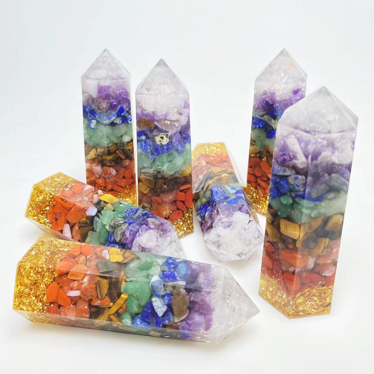 Crystal chips Chakra energy points