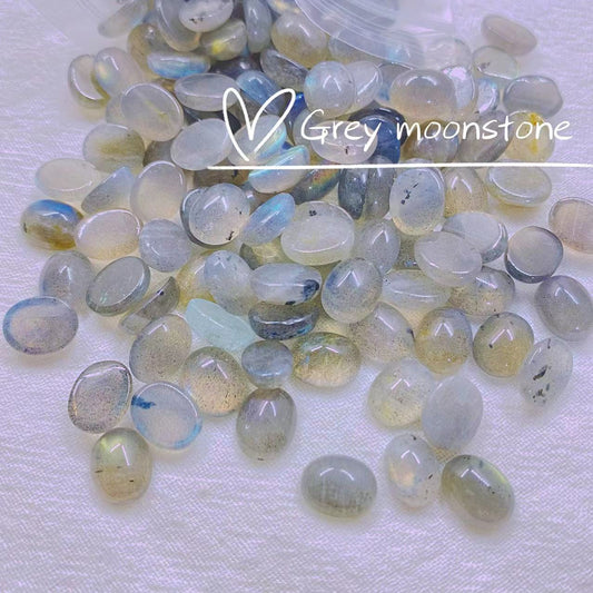 6-8mm grey moonstone cabochons 100$ for 100 pieces