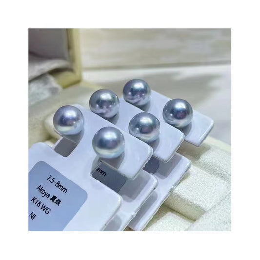 7-9mm Japanese akoya pearl earing G18K sea pearl earrings