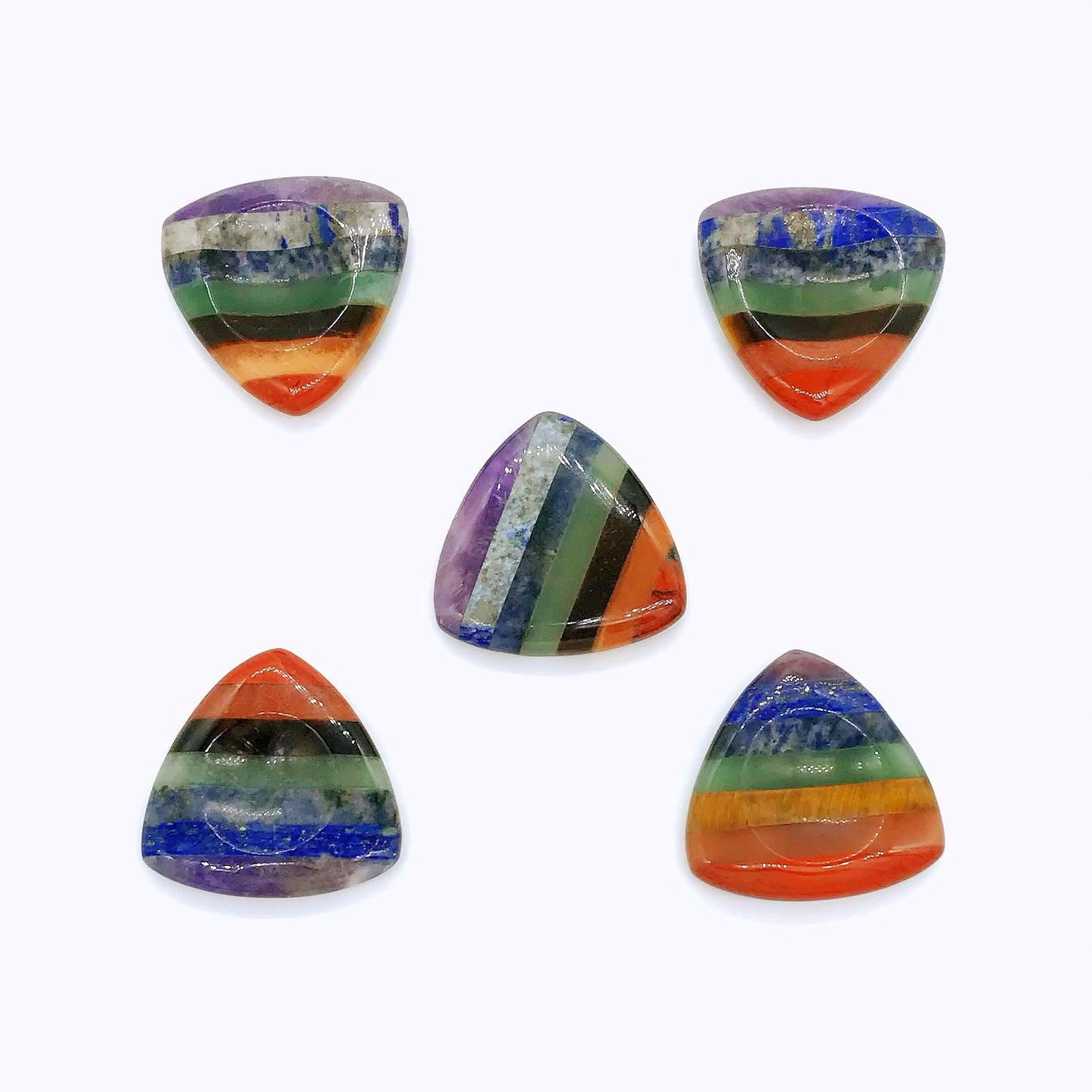 Crystal chakra triangle worry stone