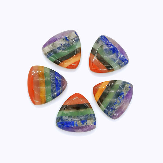 Crystal chakra triangle worry stone