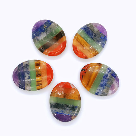 Crystal chakra worry stone